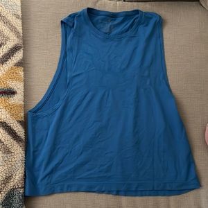 Spiritual gangster cropped tank in royal blue. M/L